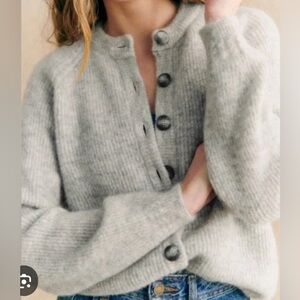 Sezane Othello Cardigan Sweater, Gray, Small